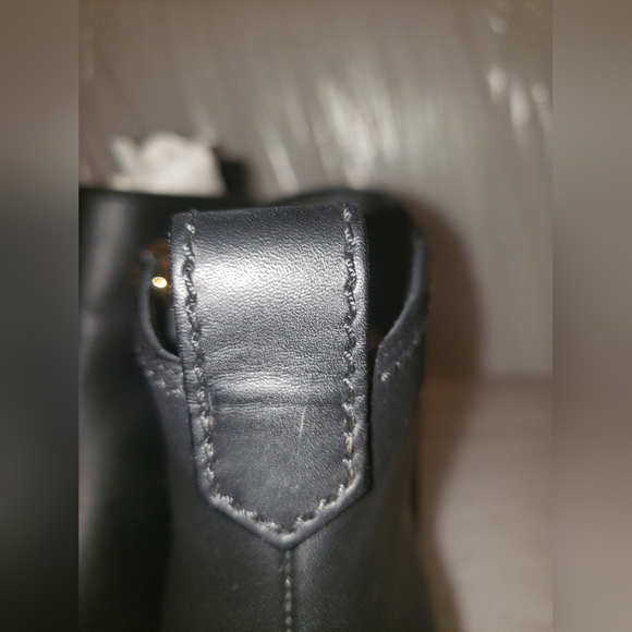 Guiseppe Zanotti Black leather biker moto western ankle boots gold plate heel 11 - Picture 7 of 16